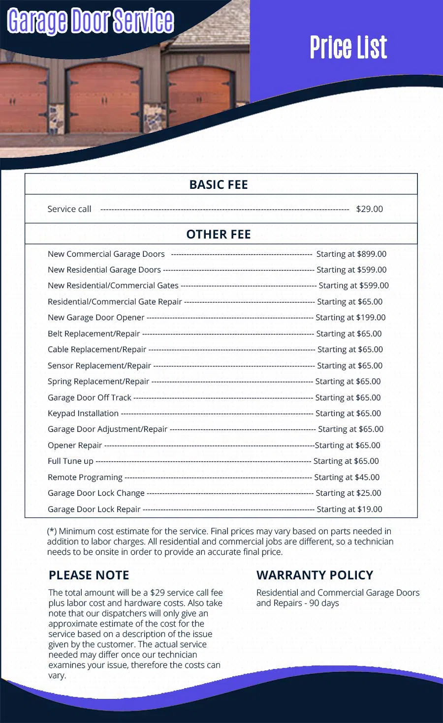 Neighborhood Garage Door Service Jacksonville, FL 904-646-9714